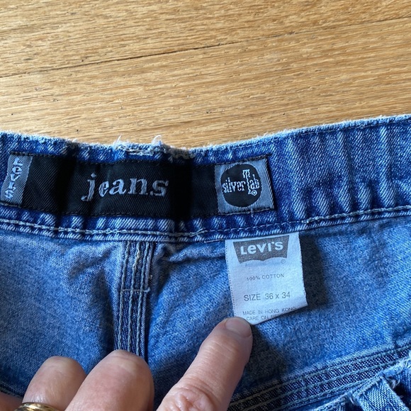 SILVER TAB Vintage 90s light blue Levi’s Carpenter Jeans 36X34 - Picture 5 of 16